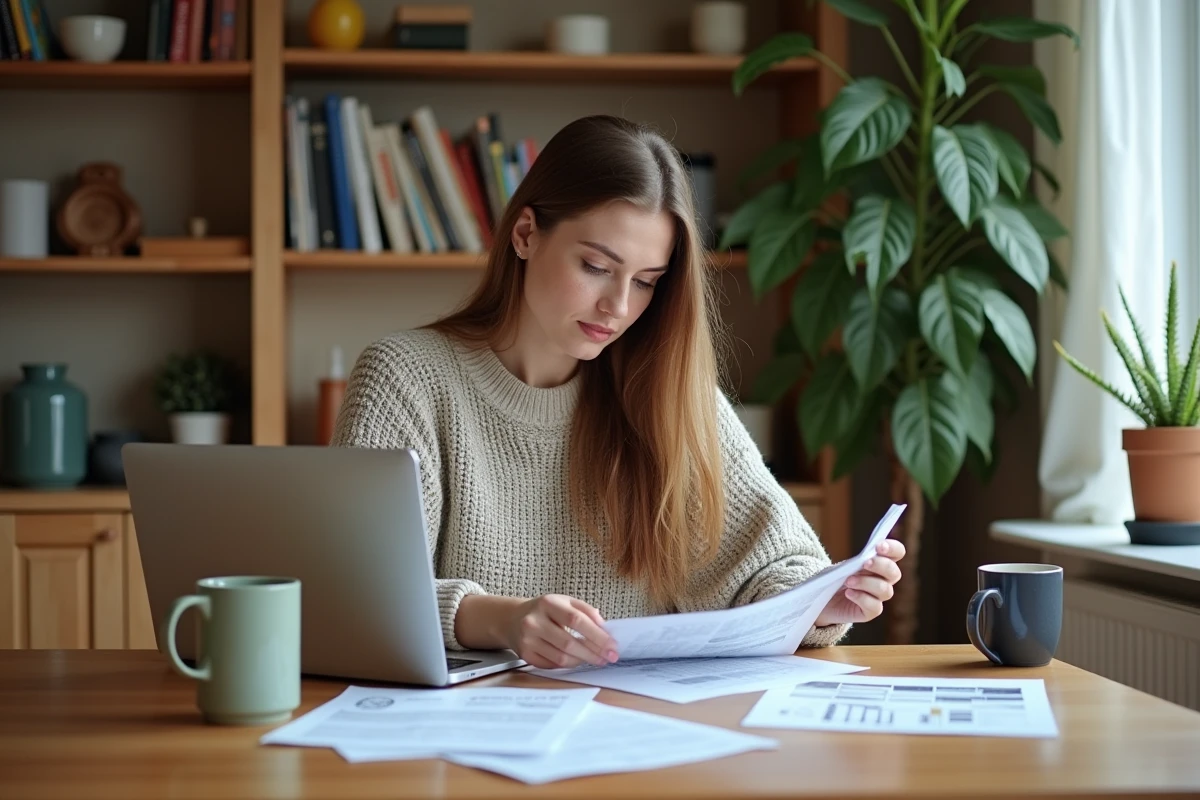Propriétaire comparant des devis d'entreprises de rénovation à domicile sur une table